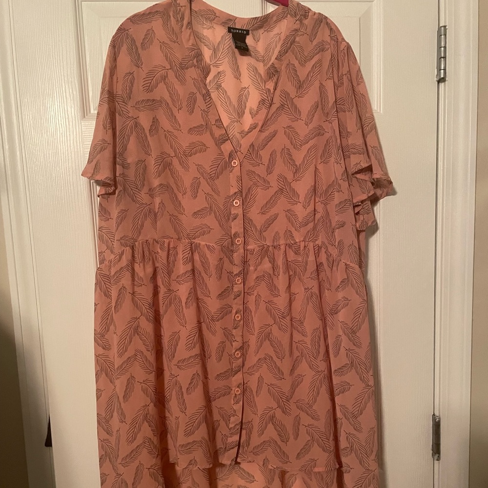 Salmon Pink sheer shirt from torrid - never worn